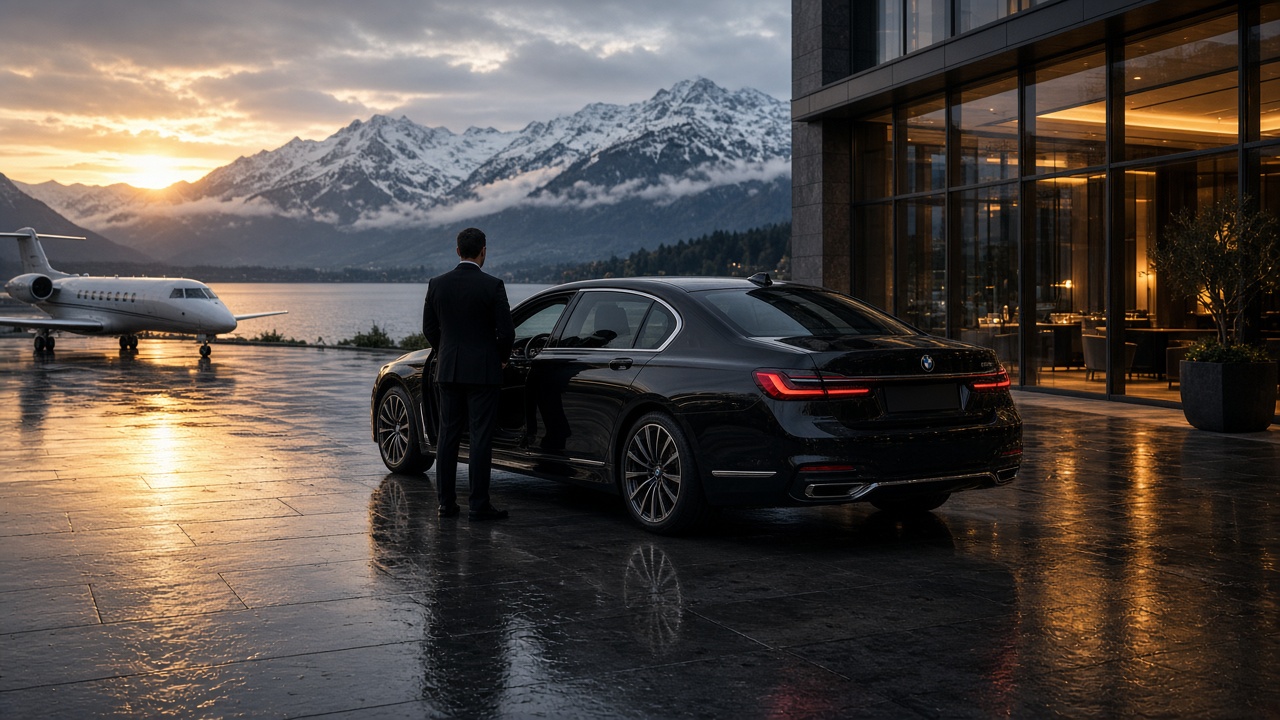 Premium Transfer vor alpine Kulisse